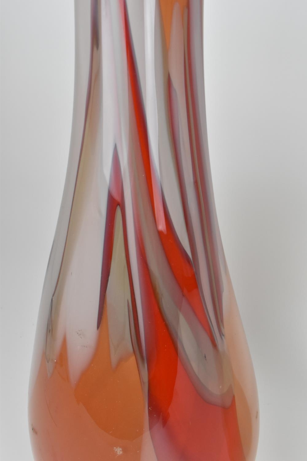 Two hand blown Anthony Stern studio glass vases, both elongated, the largest one of stretched - Image 6 of 8