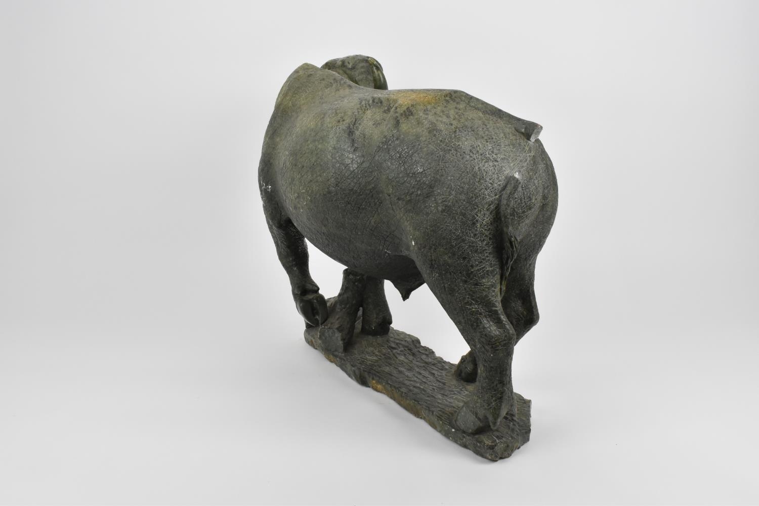 Taurai Maisiri (b. 1959), Zimbabwe a contemporary shona stone sculpture of a water buffalo, - Image 4 of 8