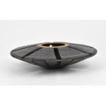 Mike Scott 'Chai' (b.1943) British a scorched oak vessel, of circular form with central unstained