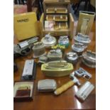 Smoking related items to include lighters in various forms, a cigarette box and a snuff box