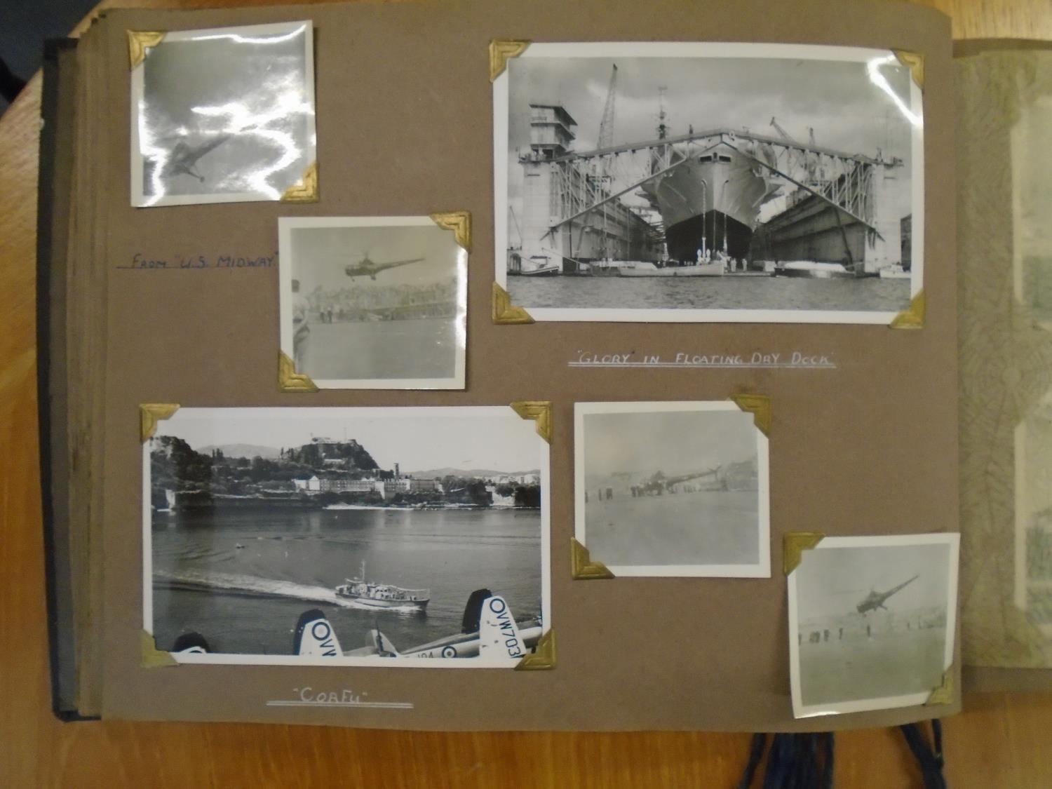 An interesting photograph album detailing a 'Spring Cruise' on board HMS Glory, an aircraft carrier, - Bild 6 aus 16