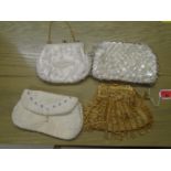 A group of four vintage beaded evening bags Location: 9:3