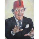 Keith Turley - Tommy Cooper, oil on canvas 94 x 68cm, signed and dated 1989 to the lower right