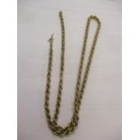 A 9ct gold chain link necklace stamped 375 A/F, 10.8g Location: Cab Condition: Repair work