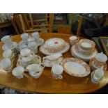 Ceramic table wares to include a Wedgwood Francis part dinner service, a Japanese Platinum Rose part