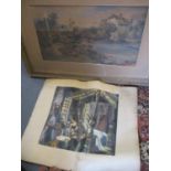 On the Derwent near Bakewell, a Victorian river landscape, watercolour, signed indistinctly,