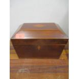 A Regency sarcophagus formed, mahogany tea caddy A/F Condition: Attention required at hinge area