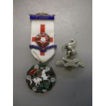 The Royal Society of St George silver and enamel medal depicting St George surrounded by a Rosette