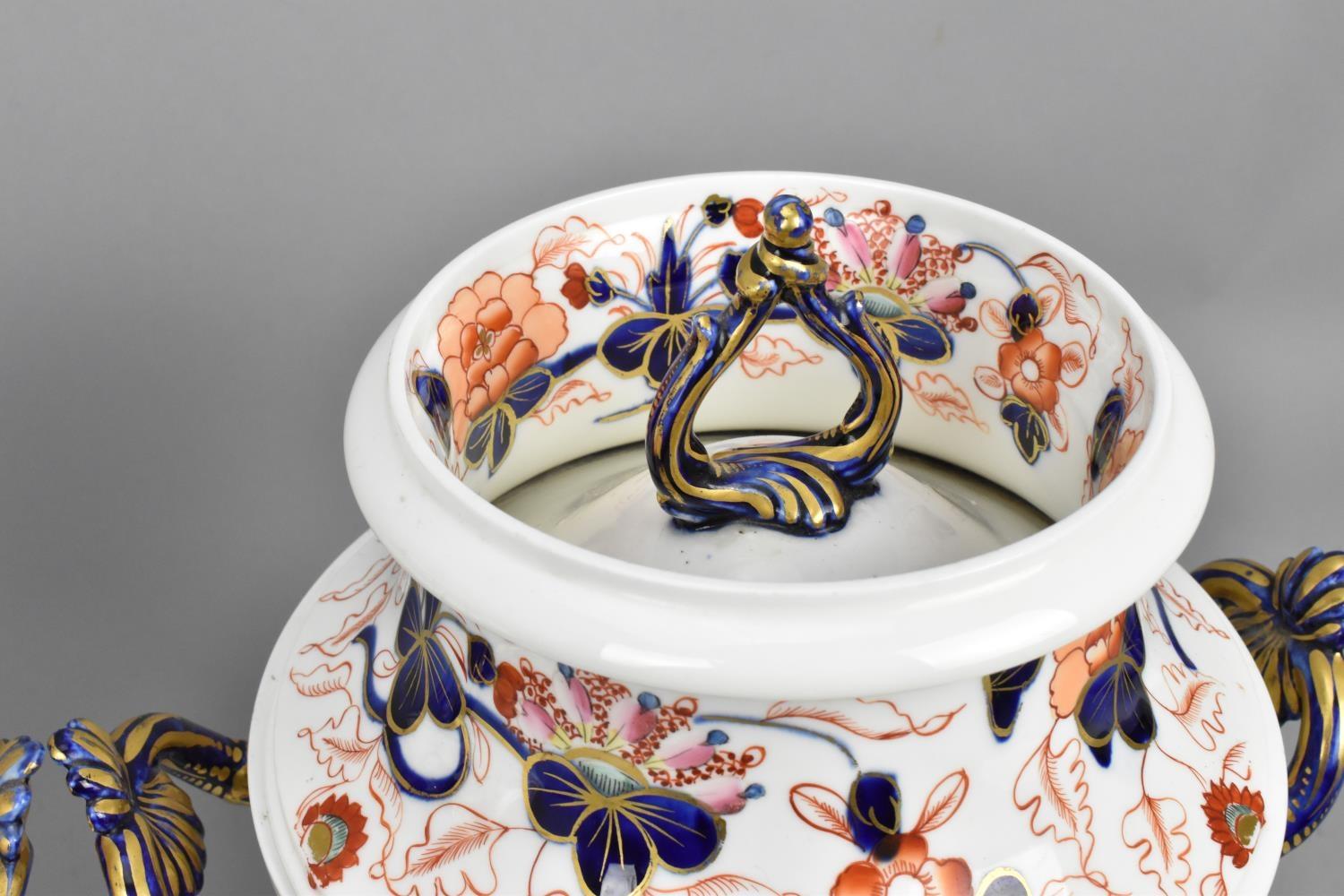 A pair of English porcelain Imari pattern ice-pails, possibly Coalport, early 19th century, with - Image 3 of 11