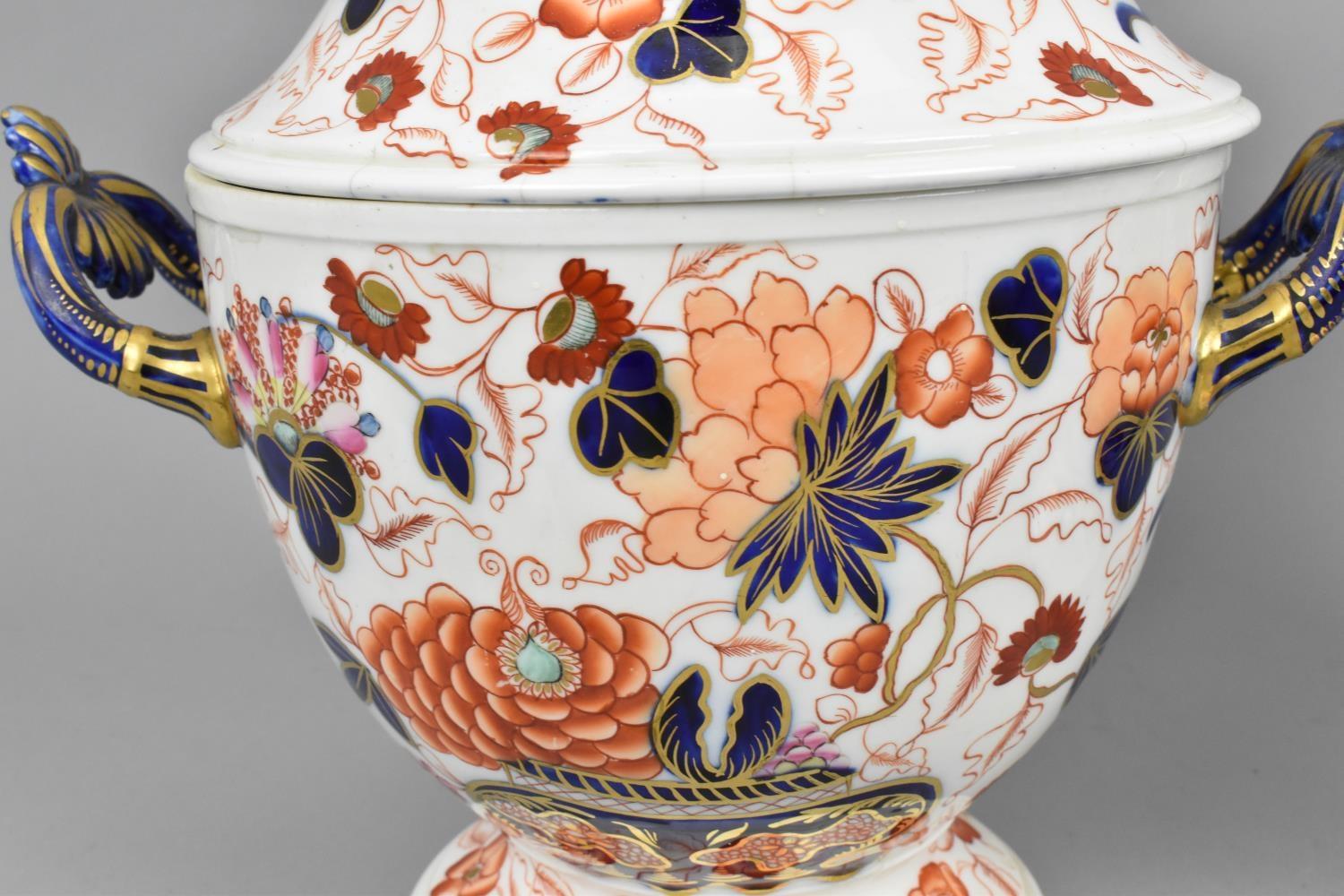 A pair of English porcelain Imari pattern ice-pails, possibly Coalport, early 19th century, with - Image 4 of 11