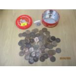 Edwardian and Victorian pennies, mixed coinage and a 1564 silver sixpence Location: RWM