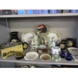 A quantity of household items, mainly ornaments, to include two Dresden plates A/F, Wedgwood