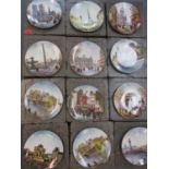 A series of twelve Limoges collectors pictorial plates of Parisian scenes signed Louis Dali