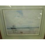 Frank Richards (1863-1935) RBA, 'Fishing Vessels off the Coast', watercolour, signed lower right,