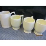 Four Wedgwood cream glazed and unglazed Keith Murray mugs Location: RWM