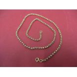 A 9ct gold box chain necklace, 48cm long, stamped 9ct, 7.2g Location: Cab