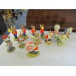 Nine Royal Doulton BunnyKins figures together with three Beswick Beatrix Potter figures Location: