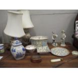 Ceramics and collectables to include Spode Jewel Turquoise and Pearls pattern ceramics, two Oriental