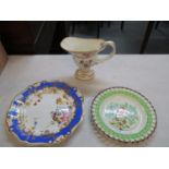 A 19th century Samson porcelain jug together with a 19th century Baker, Bevans and Irwin plate and