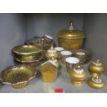 Thai porcelain to include a set of six teacups, lidded pots, pedestal dishes and a large tureen 28cm