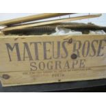 Eight bottles of Mateus Rose in original wooden case