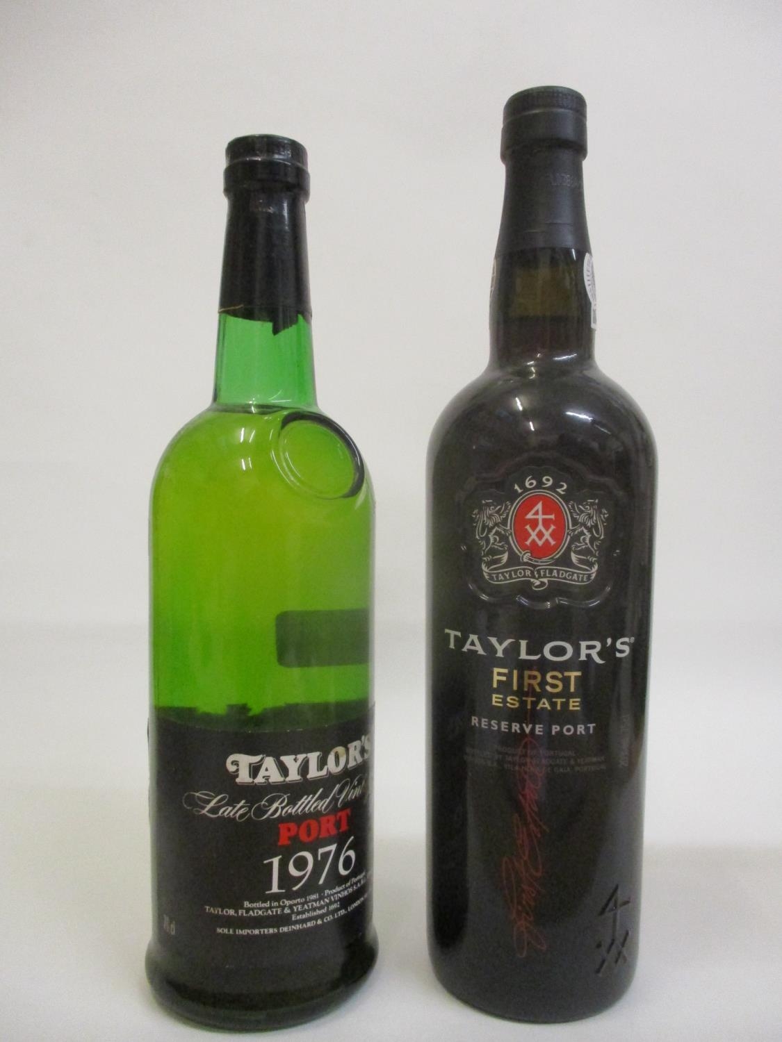 One bottle of Taylors Late Bottle Vintage 1976 and one bottle of Taylors First Estate Reserve Port