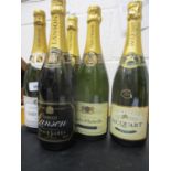Five bottles of Champagne to include Lanson Black Label, Charles du Plaisir Jacquart and Charles d'