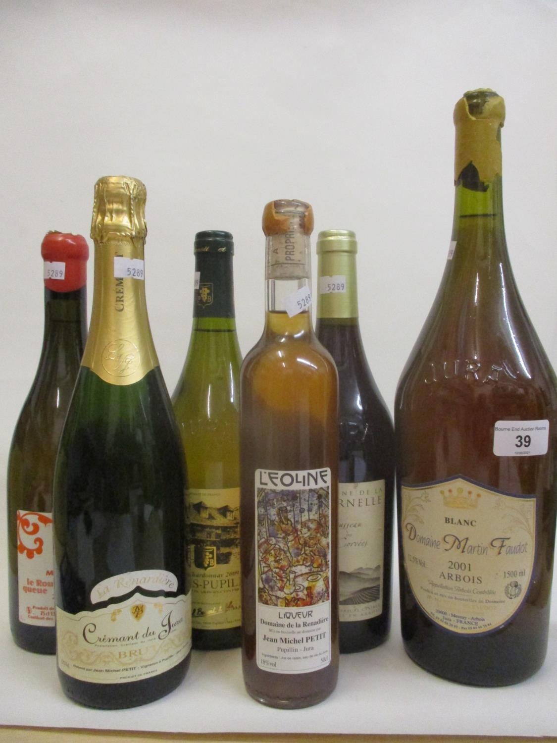 Six mixed bottles of wine from Jura, France, Domaine de la Tournelle Arbois-Pupillin, Domaine