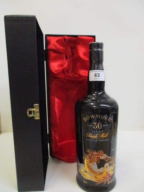 A single bottle of Bowmore Seadragon single malt Scotch Whisky, aged 30 years Location: CAB1