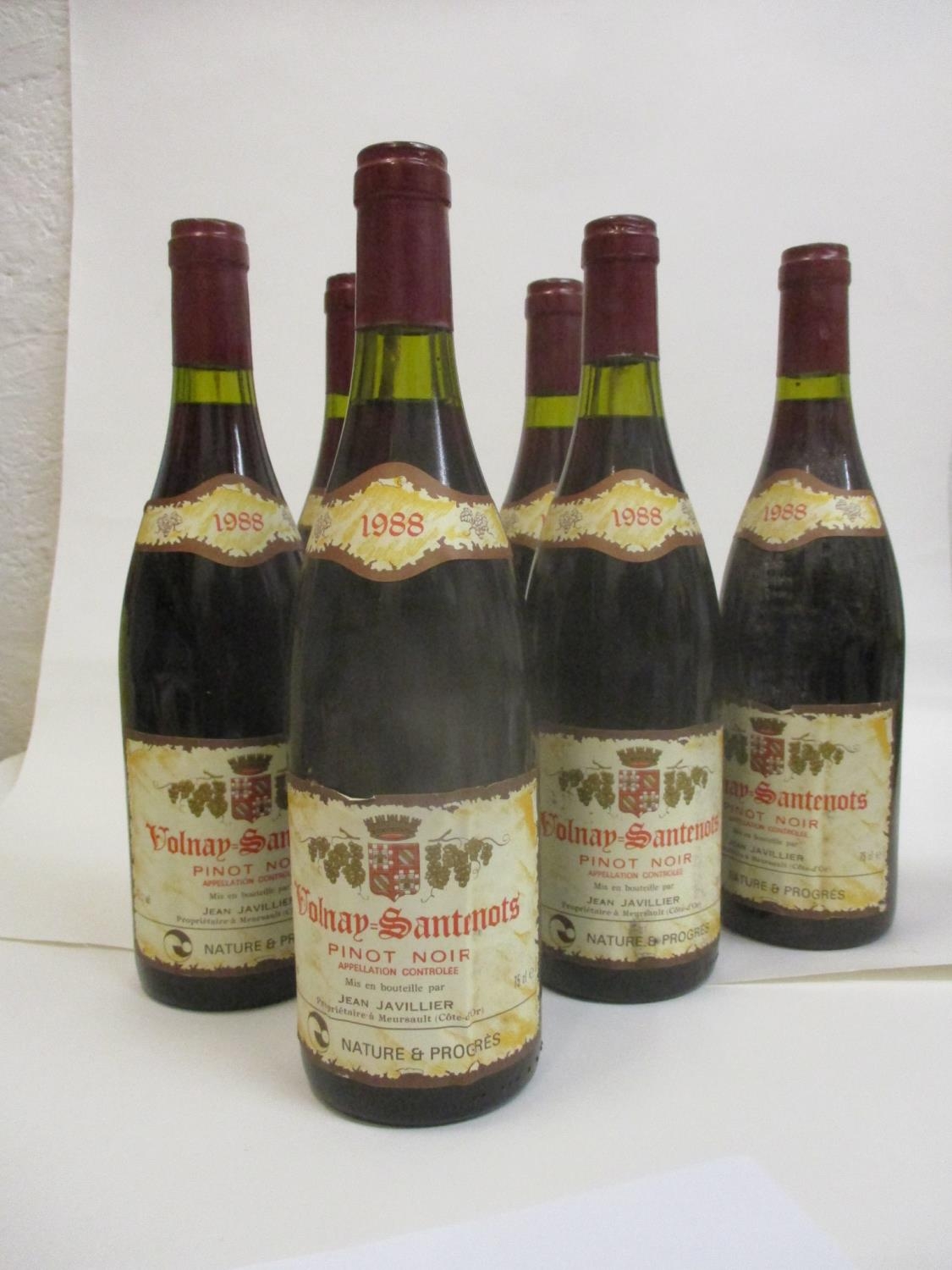 Six bottles of Volnay Santenots A.C 1988 - Jean Javillier