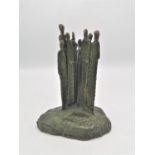 A mid century Modern Design cast bronze figural model, in the style of Giacometti, with elongated
