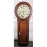 A Victorian mahogany veneered and oak wall clock by Allport, Birmingham, with circular enamel dial