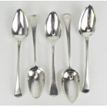 A small collection of Georgian silver spoons to include a George II silver spoon by William Soame,