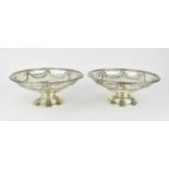 A pair of early 20th century silver fruit comports by London Assay Office (LAO), London 1947, each