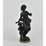 After Etienne-Henri Dumaige (1830-1888) French bronze figural sculpture of a ménade (bachante) and