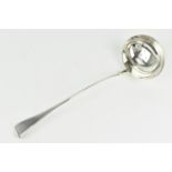 A large Victorian silver soup ladle by Chawner & Co, London 1852, in the old English pattern, 32