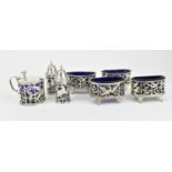 A set of four Edwardian silver salts by Harrison Brothers & Howson (George Howson), London 1901,