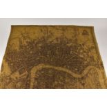 A William IV printed map on cloth fabric, titled 'London and its Environs, for 1832', 89 cm x 89 cm