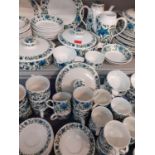 A vintage Midwinter 'Spanish Garden' dinner, coffee and tea service A/F to include three tureens