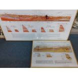 Two framed geographical cross sections of The Grand Canyon Location: RWF