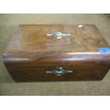 A Victorian walnut writing slope with inlaid mother of pearl design to the lid, A/F Location: RAB