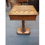 A 19th century marquetry inlaid mahogany games table 61cm h x 39cm w x 39cm d Location: