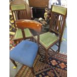 A william IV mahogany dining chair and two later chairs Location: C