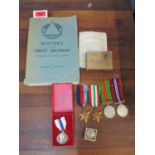 An Italy Star WWII four medal campaign group named to J.B Bloor on the official O.H.M. S card box