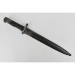 An early 20th century Siamese (Thailand) Mauser bayonet, type 45, with original metal scabbard,