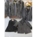 A group of late 20th century/modern gents black leather jackets to include Sardar, size Medium,