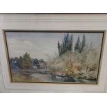 A 19th century watercolour depicting a canal scene, signed A Stevens and dated 1873, 24 x 39cm