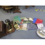 A mixed lot to include retro football related items, a mid 20th century Mrs Beeton's Cookbook, a