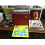 A record case containing assorted rock and pop albums to include 5-Star, Joe Cocker, Diana Ross,