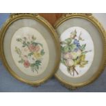 A pair of watercolours by 'Ann Beck' 1910, in giltwood frames Location: RWB